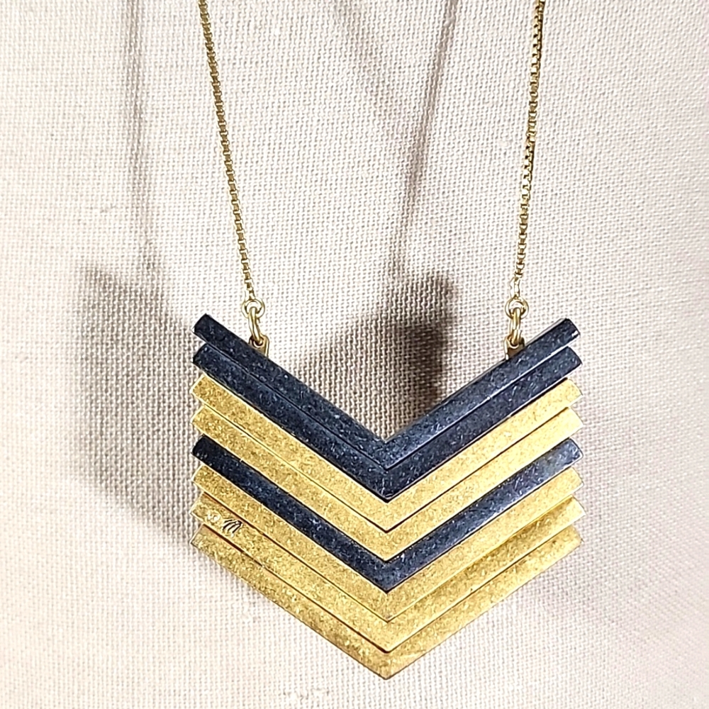 Madewell Arrowstack Adjustable Two Tone Necklace,… - image 2